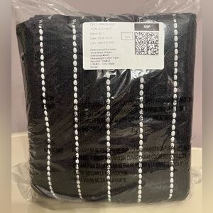 New Threshold Performance Plus Black Striped Hand Towels 4-Pack